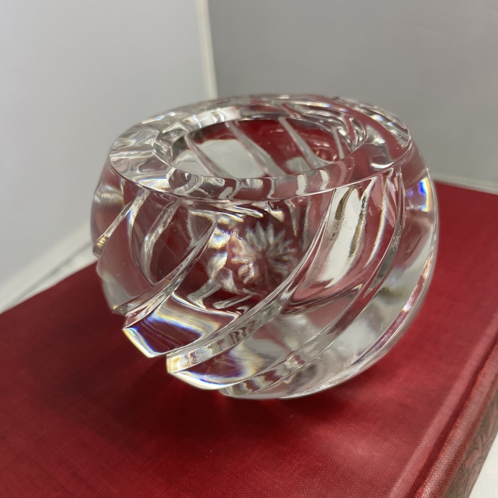 Gorham Candle Holder Full Lead Crystal Heavy Cut Handcrafted in Yugoslavia